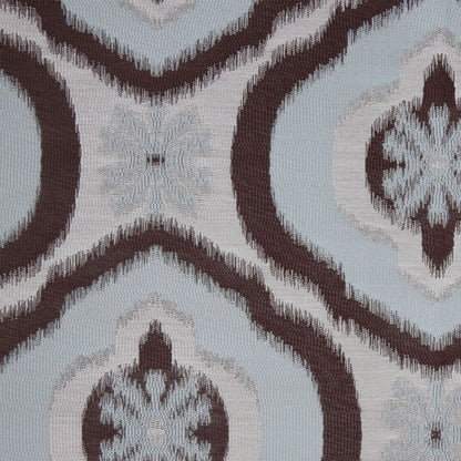 Mint Blue Ikat Damask Polyester Woven