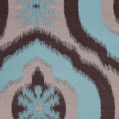 Aqua Ikat Damask Polyester Woven Detail