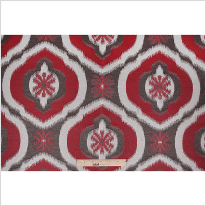 Red Ikat Damask Polyester Woven Full