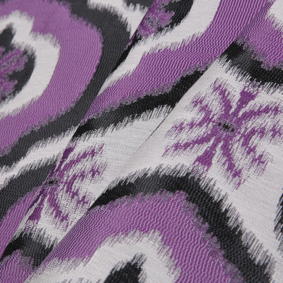 Purple Ikat Damask Polyester Woven - Folded