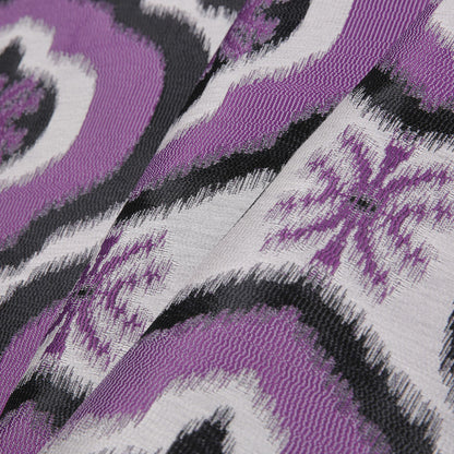 Purple Ikat Damask Polyester Woven - Folded