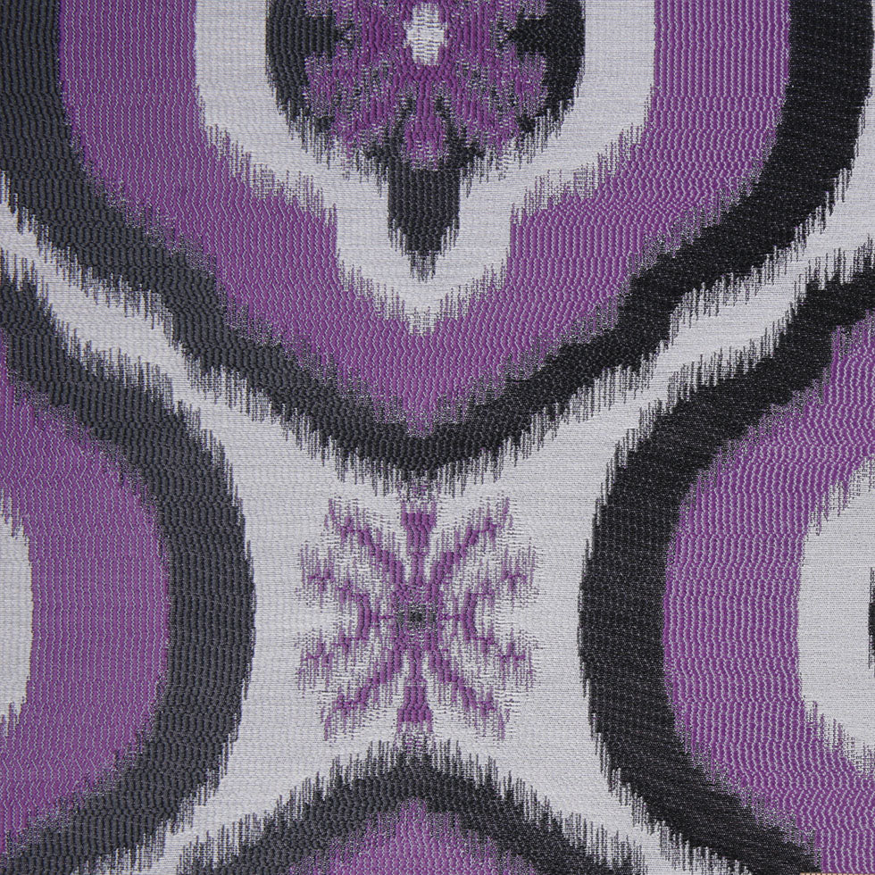 Purple Ikat Damask Polyester Woven