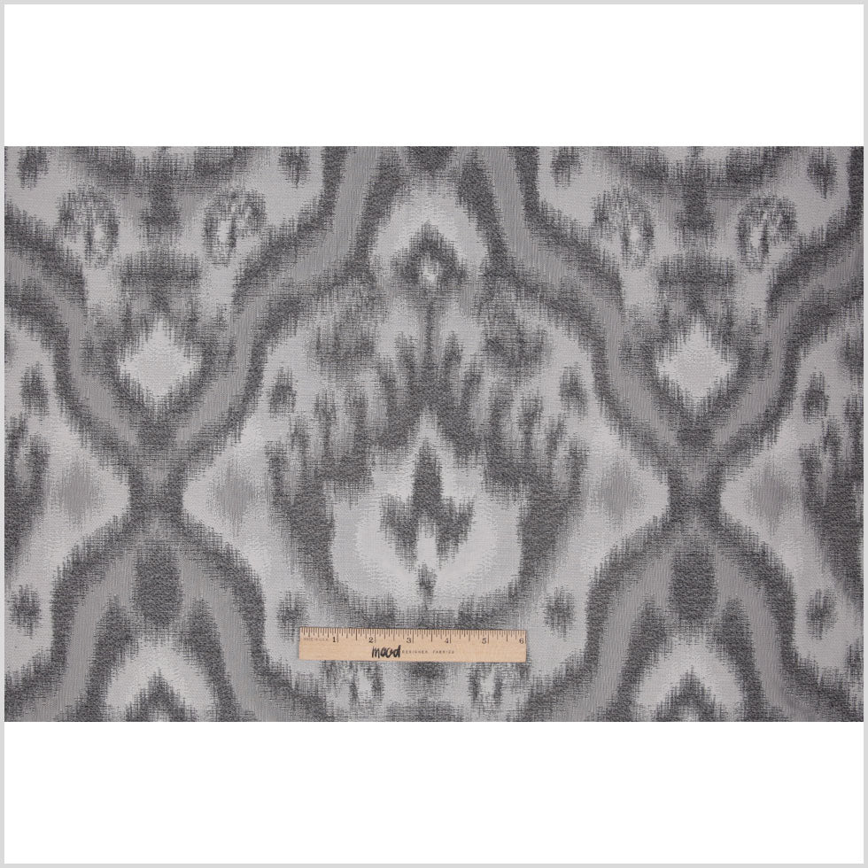 Silver Ikat Damask Polyester Woven Full