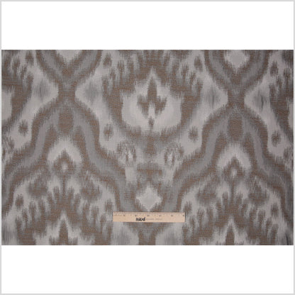 Gray Ikat Damask Polyester Woven - Full