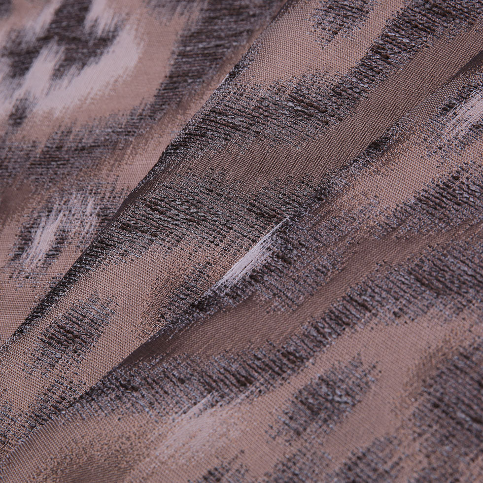 Espresso Ikat Damask Polyester Woven Folded