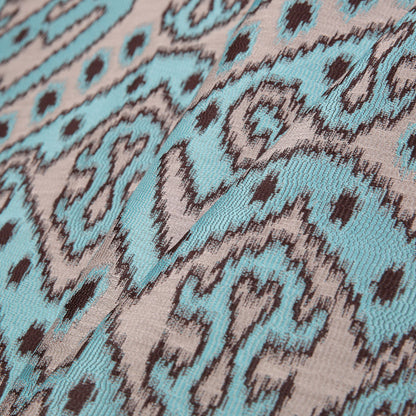 Turquoise Damask Polyester Woven Folded