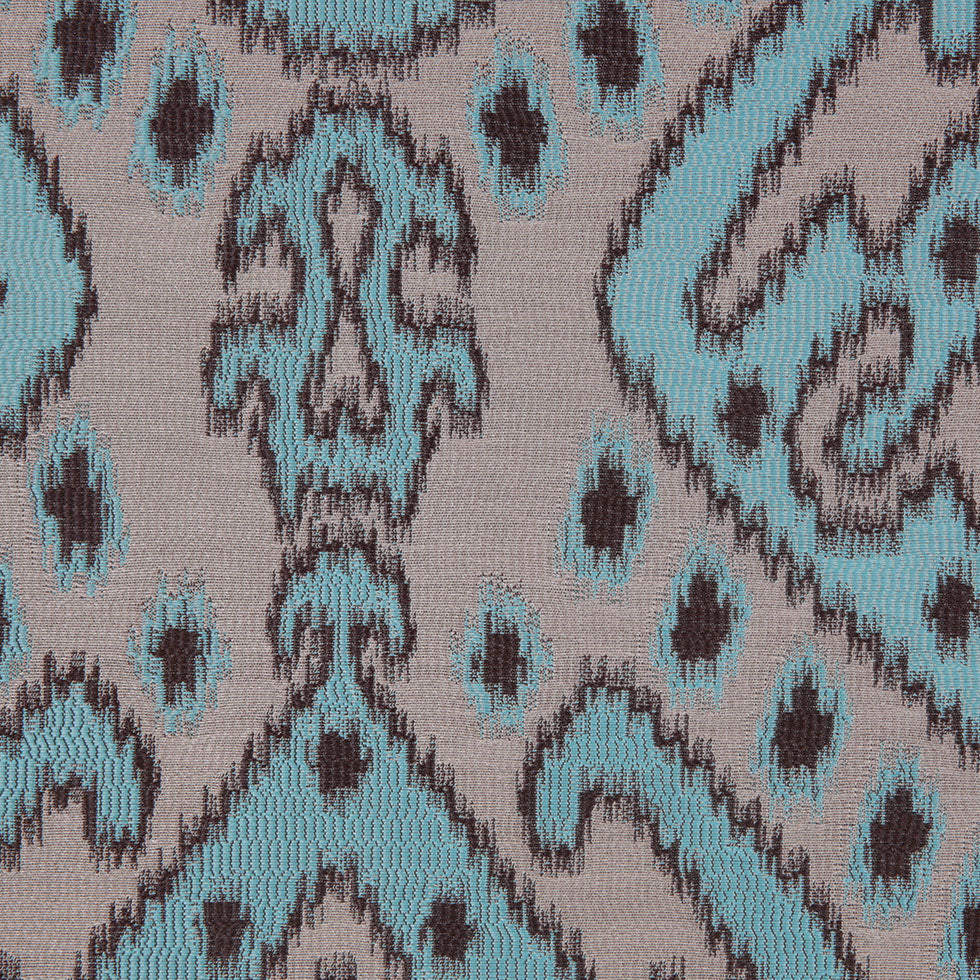 Turquoise Damask Polyester Woven Detail