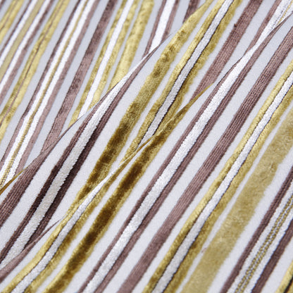 Gold Laser-Cut Striped Polyester Velvet Folded