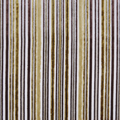 Gold Laser-Cut Striped Polyester Velvet
