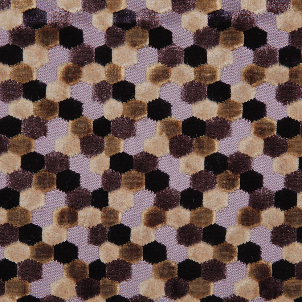 Gold Laser-Cut Geometric Polyester Velvet - Detail