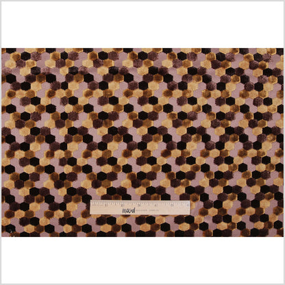 Gold Laser-Cut Geometric Polyester Velvet - Full