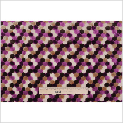Purple Laser-Cut Geometric Polyester Velvet Full