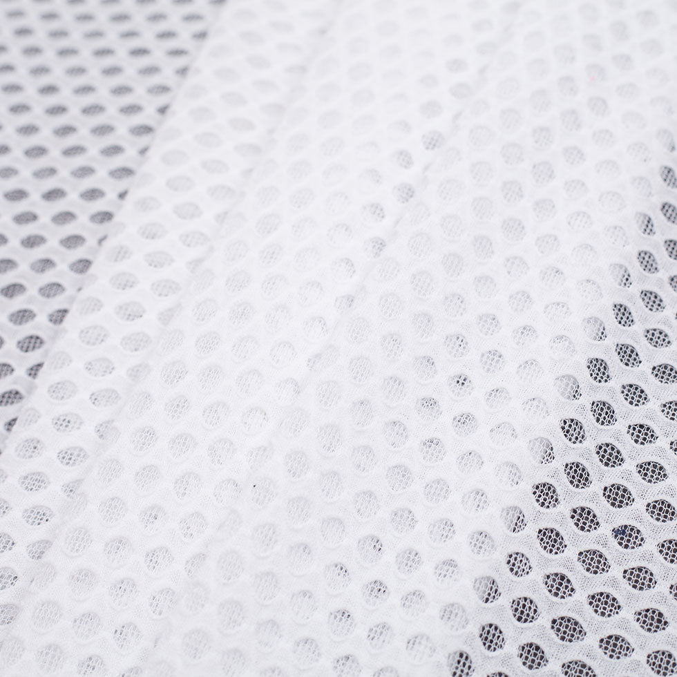 White Double Knit Honeycomb Mesh - Detail
