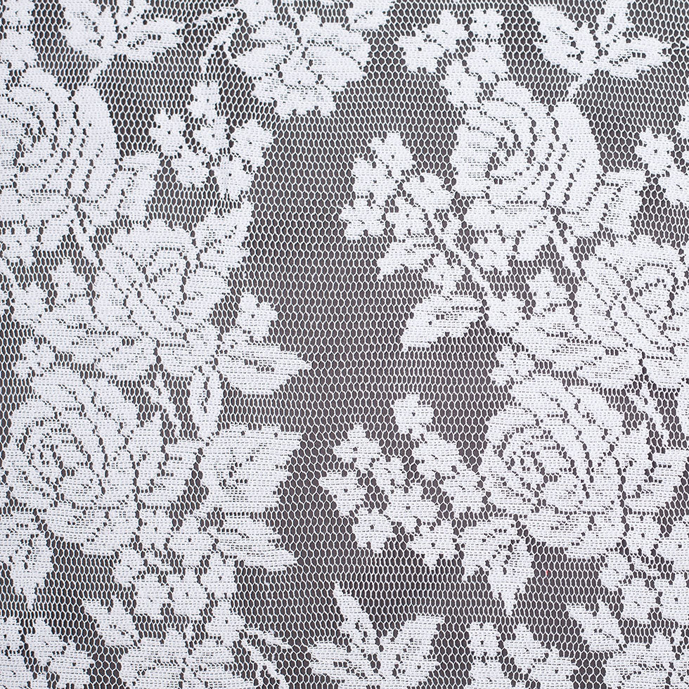 White Floral Polyester Heavy Crochet Lace