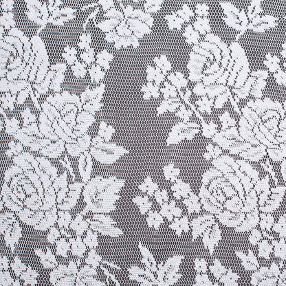 White Floral Polyester Heavy Crochet Lace