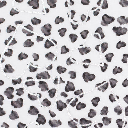 Charcoal Foil Hearts Stretch Polyester Jersey Detail