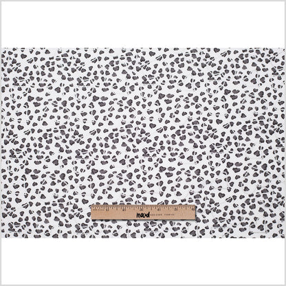 Charcoal Foil Hearts Stretch Polyester Jersey Full