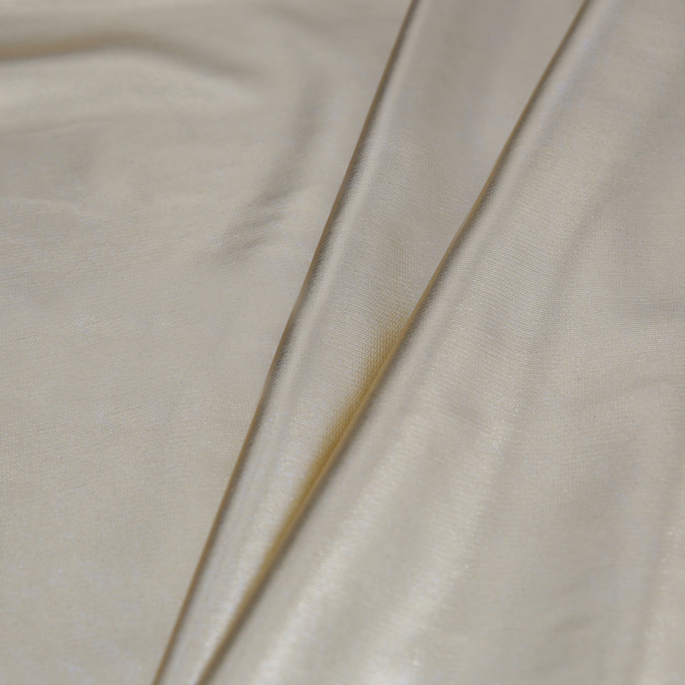 White Polyester Tricot Mesh with All Over Gold Foil - Folded