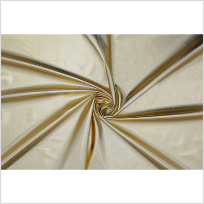 White Polyester Tricot Mesh with All Over Gold Foil - Full