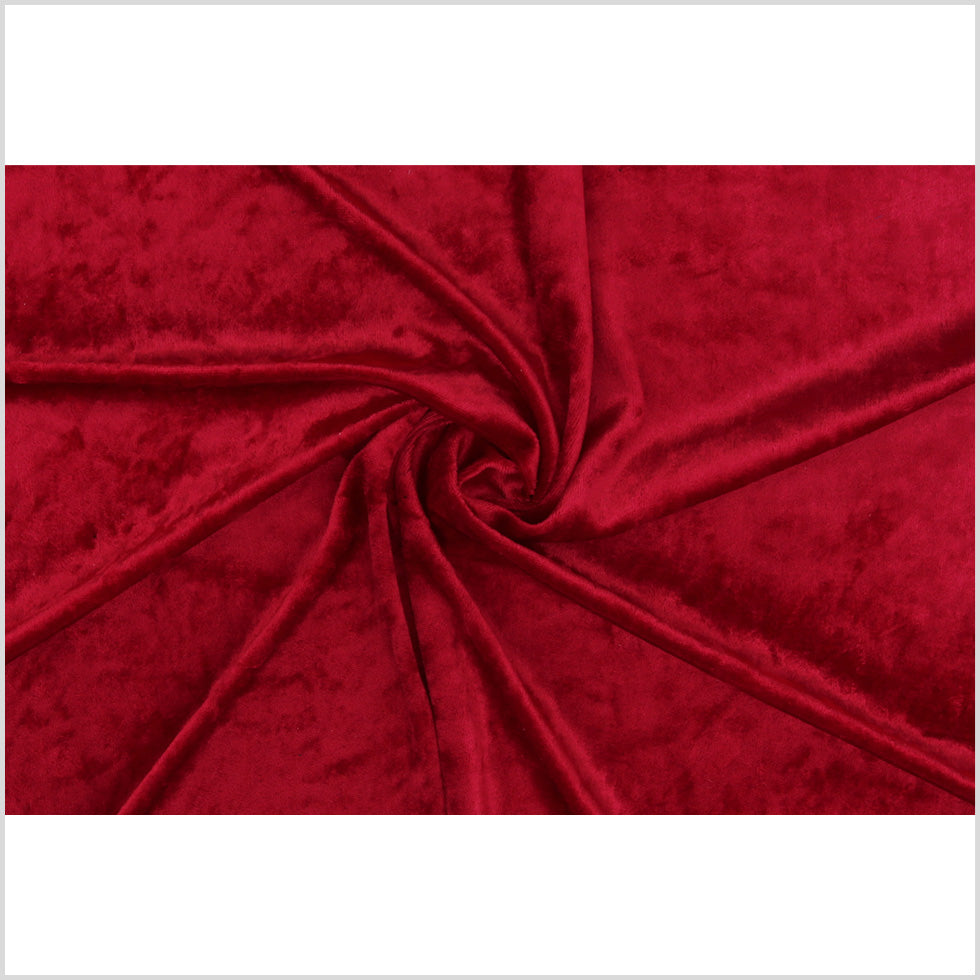 Red Polyester Velour Folded