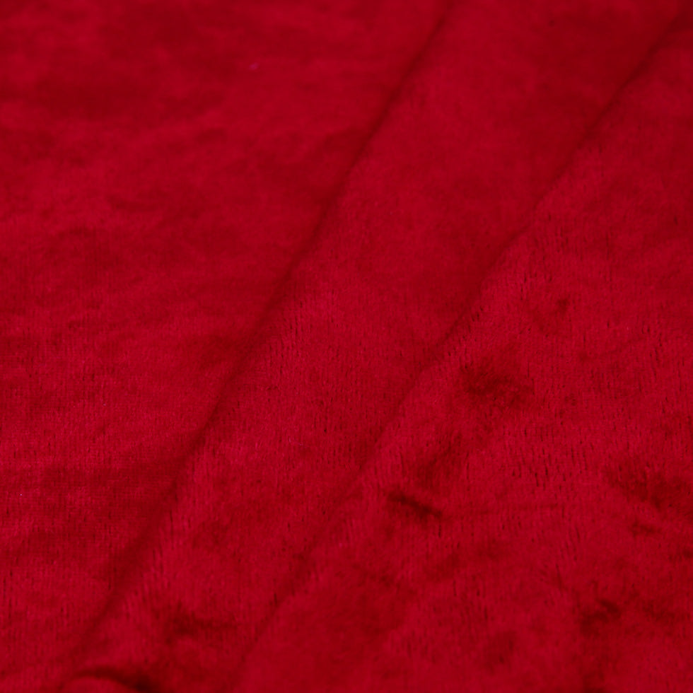 Red Polyester Velour Detail