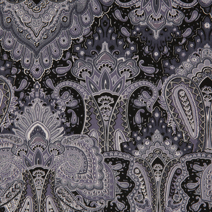 Multi-Gray Paisley Printed Corded Cotton Sateen Full