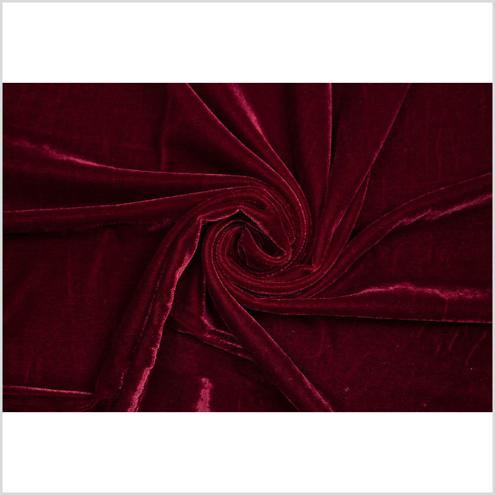 Garnet Solid Polyester Micro Velvet - Folded