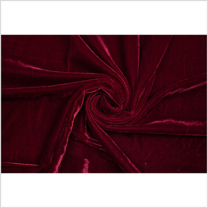 Garnet Solid Polyester Micro Velvet - Folded