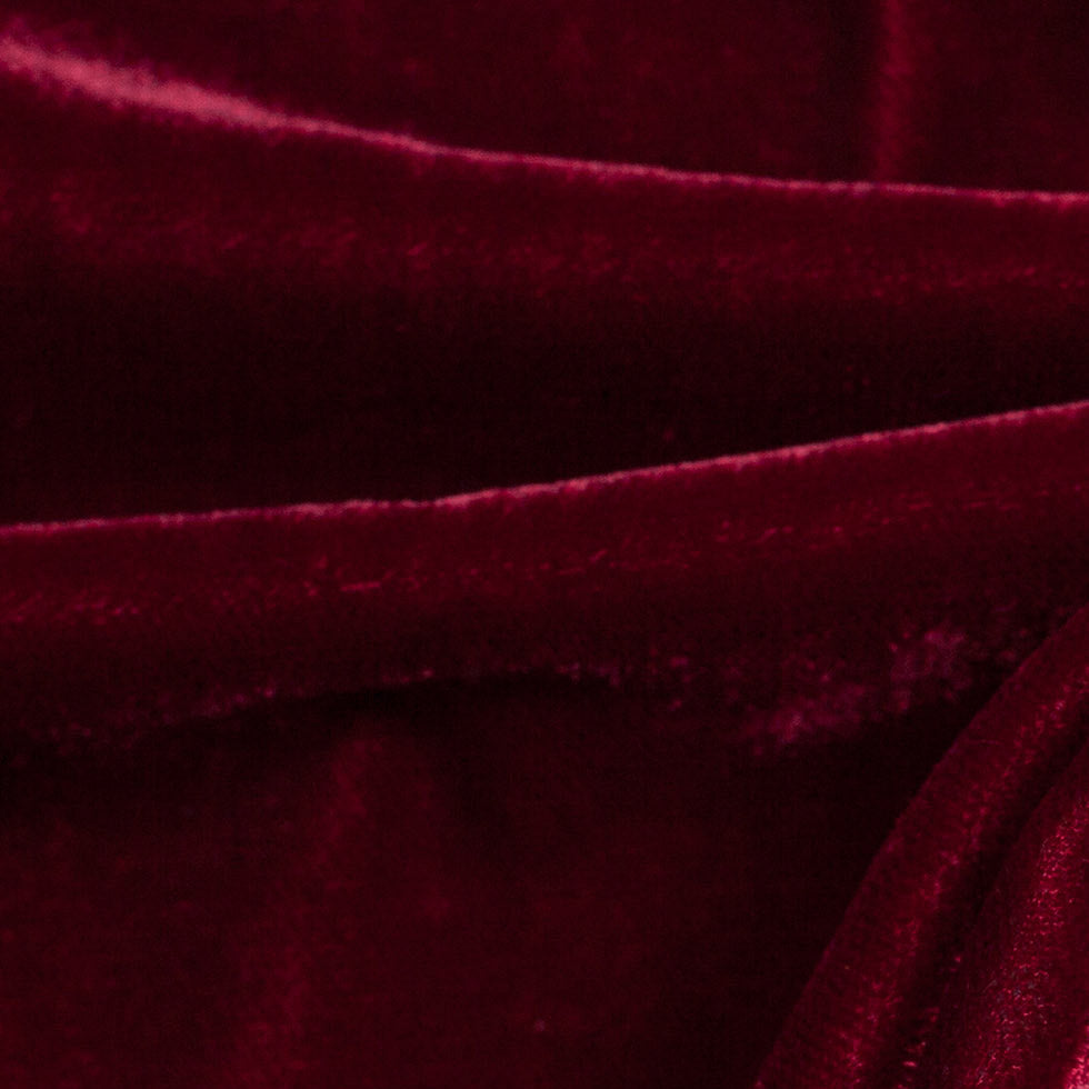 Garnet Solid Polyester Micro Velvet - Full