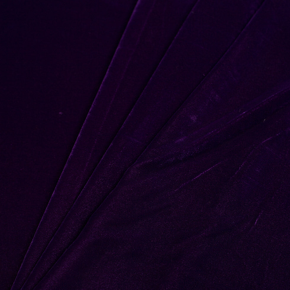 Royal Purple Solid Polyester Micro Velvet - Detail