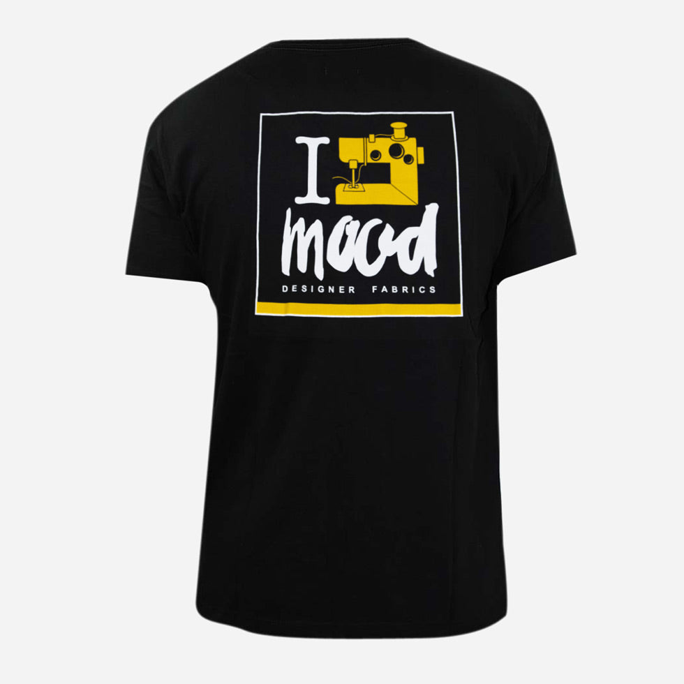 Black "I Sew Mood" T-Shirt - Folded