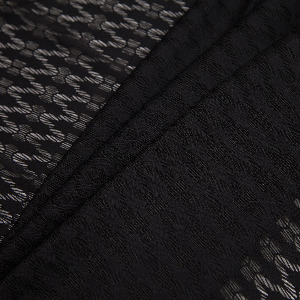 Rag & Bone Black Polyester Raschel Lace Knit Folded