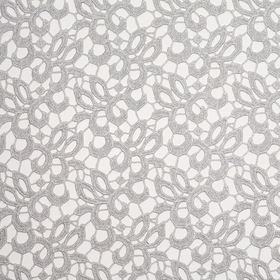 Metallic Silver Guipure Lace