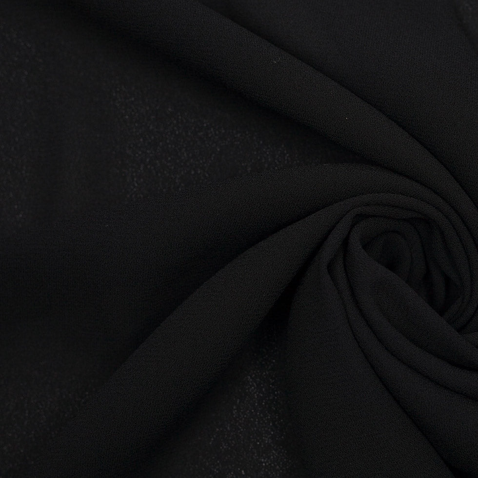 Black Polyester Crepe