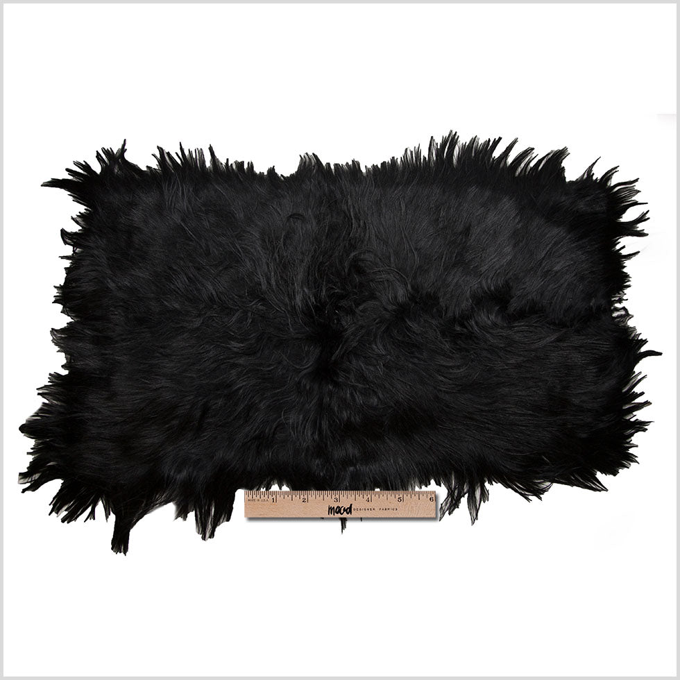 Black Long Haired Goat Fur - Folded