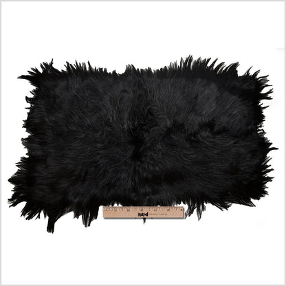 Black Long Haired Goat Fur - Folded