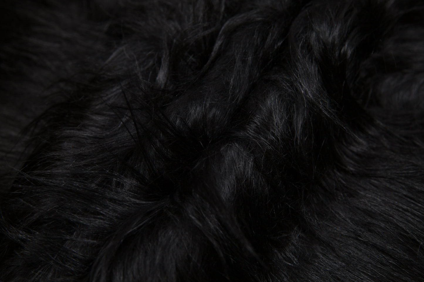 Black Long Haired Goat Fur - Detail