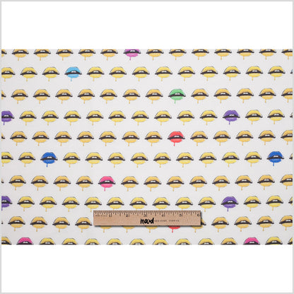 Pop Art Lips Digitally Printed Stretch Neoprene/Scuba Knit Folded