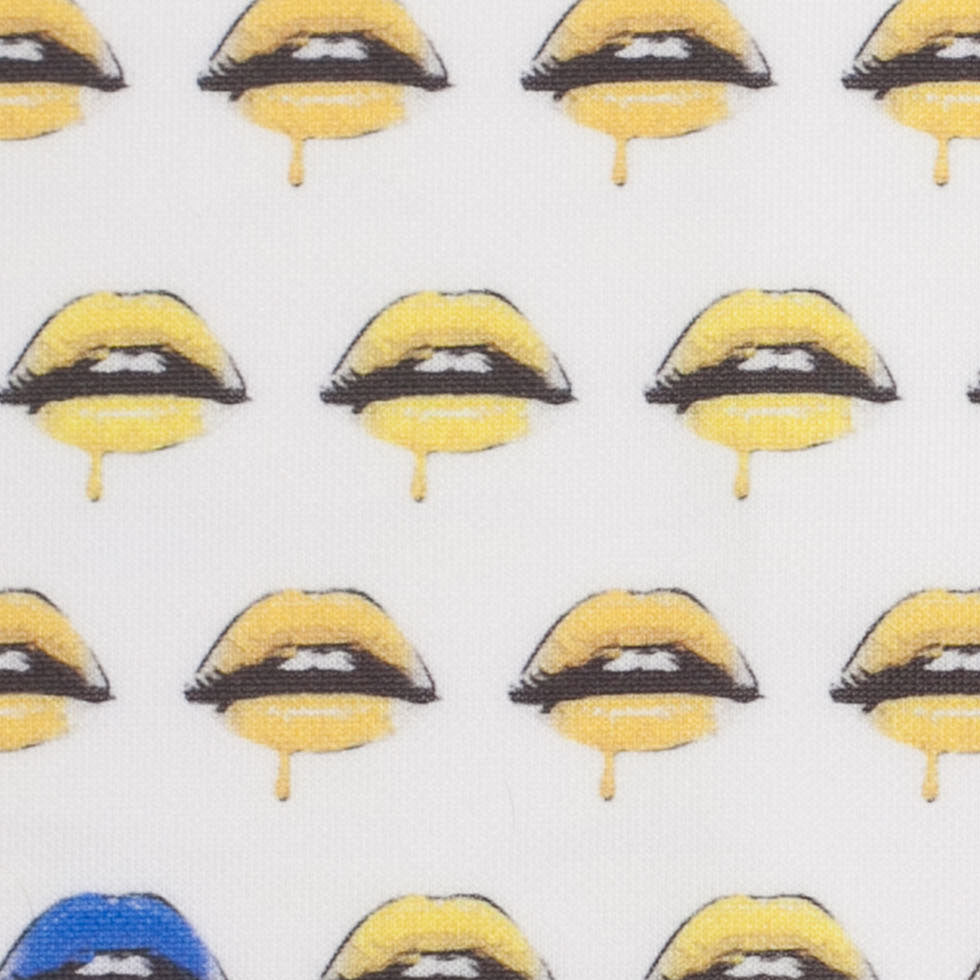 Pop Art Lips Digitally Printed Stretch Neoprene/Scuba Knit Full