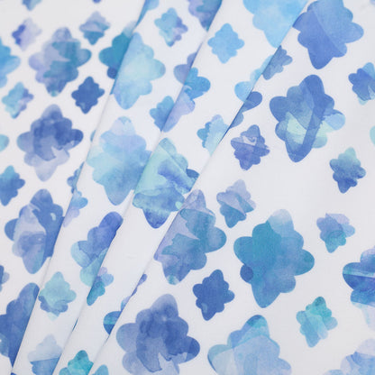 Watercolor Clouds Digitally Printed Stretch Neoprene/Scuba Knit - Folded