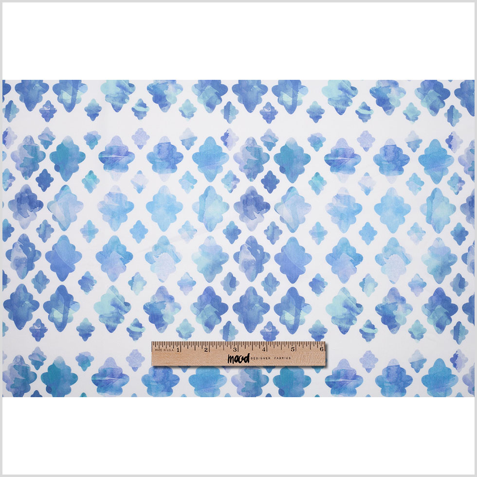 Watercolor Clouds Digitally Printed Stretch Neoprene/Scuba Knit - Full