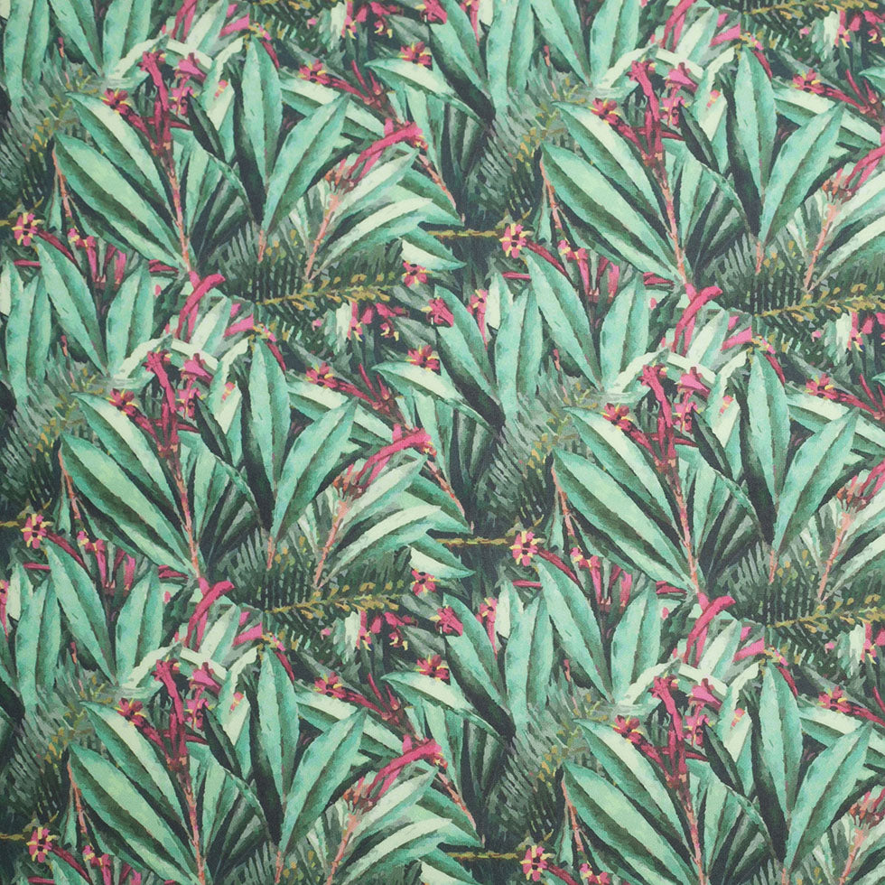 Tropical Leaves Digitally Printed Stretch Neoprene/Scuba Knit