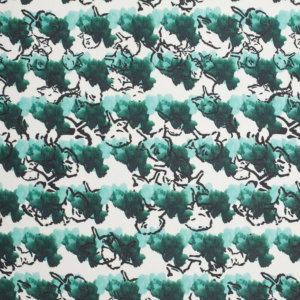 Tanya Taylor Green Abstract Floral Silk Gazar