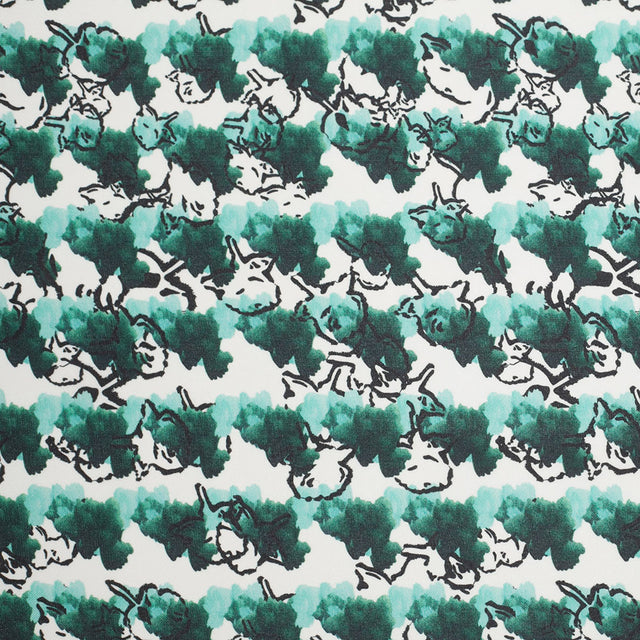 Tanya Taylor Green Abstract Floral Silk Gazar