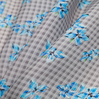Tanya Taylor Floral Checkered Silk Gazar Detail