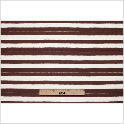 Tanya Taylor Off-White/Earth Striped SIlk Crepe de Chine - Folded