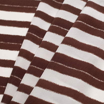 Tanya Taylor Off-White/Earth Striped SIlk Crepe de Chine - Detail