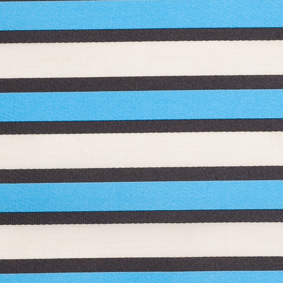 Tanya Taylor Blue Striped Polyester-Cotton Organza/Organdy - Detail