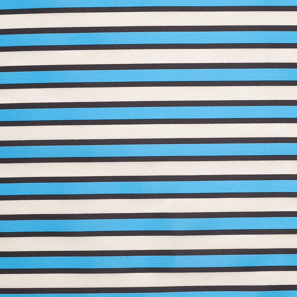 Tanya Taylor Blue Striped Polyester-Cotton Organza/Organdy