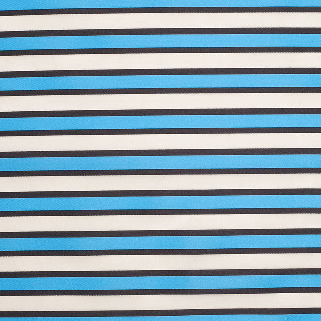 Tanya Taylor Blue Striped Polyester-Cotton Organza/Organdy